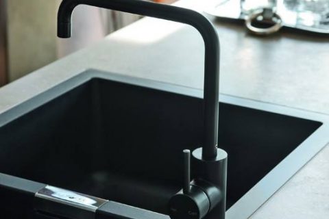 A new sink in a kitchen