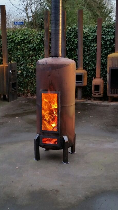 Water Cylinder into an Outdoor Fire Pit